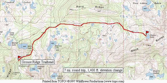 Hiking Map to Glacier Lake